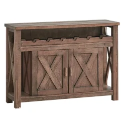 Wooden Buffet with a Wine Rack