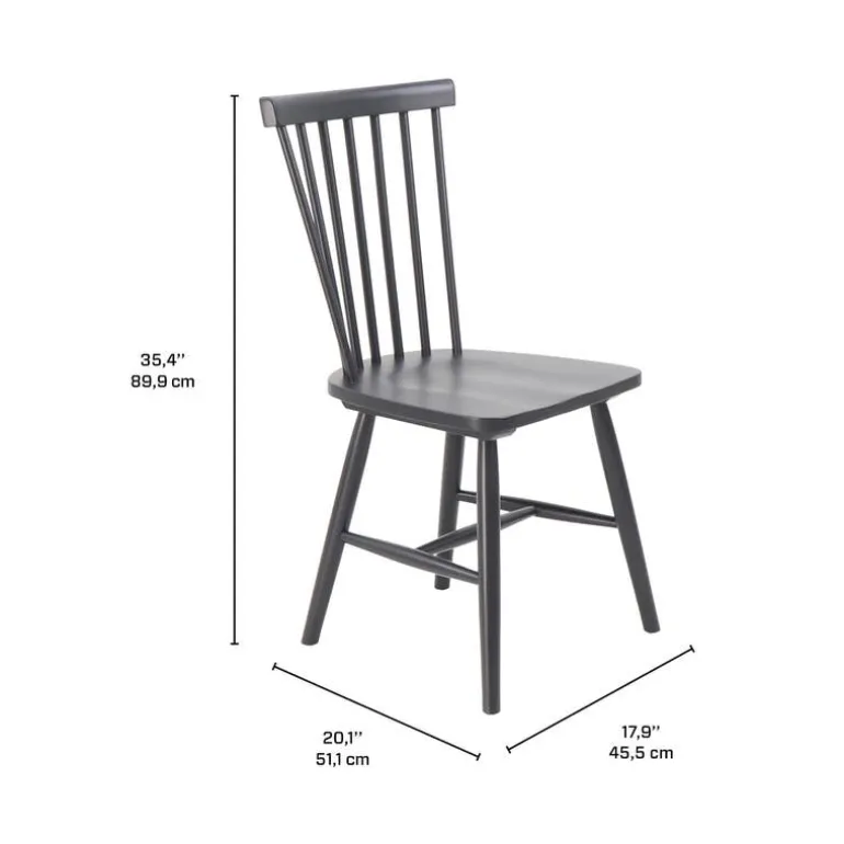 Wooden Chairs (Set of 2) - Black
