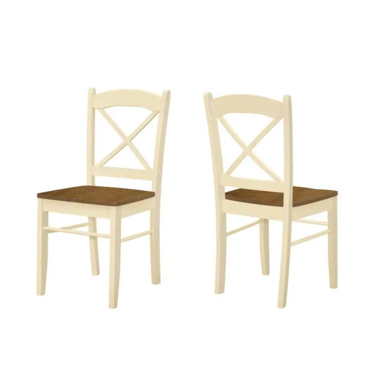 Wooden Chairs (Set of 2) - Cream - Monarch