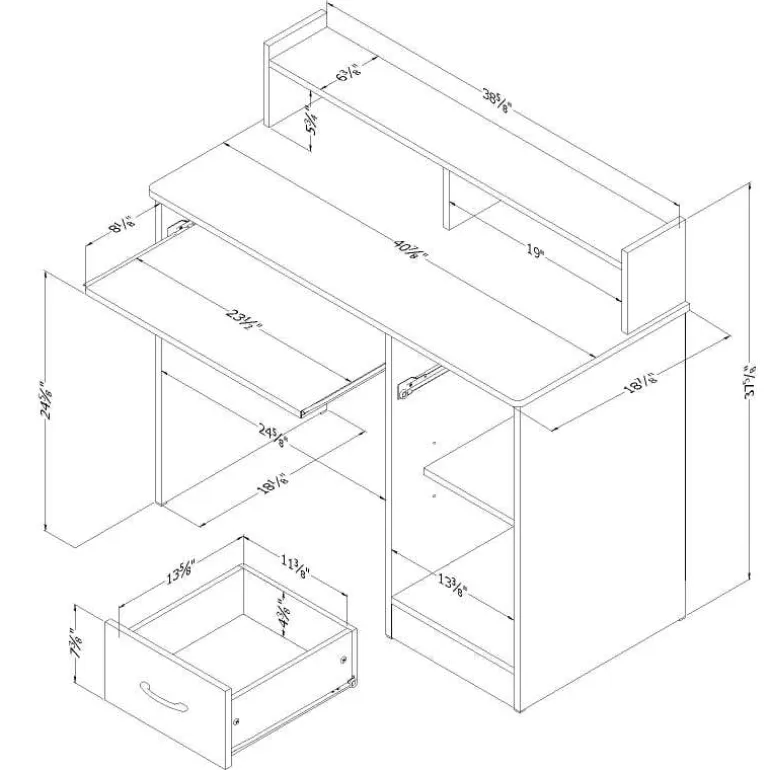 Work desk with charging outlet - South Shore