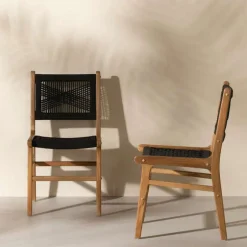 Woven Rope Chairs (Set of 2) - Black