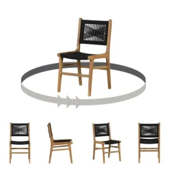 Woven Rope Chairs (Set of 2) - Black