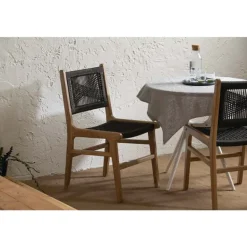 Woven Rope Chairs (Set of 2) - Black