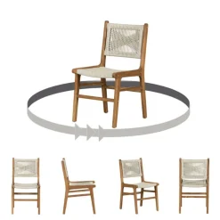 Woven Rope Chairs (Set of 2) - Cream