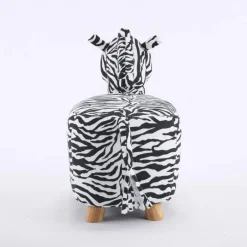Zebra-Shaped Kids Pouf – 13" x 22.45" x 14.2"