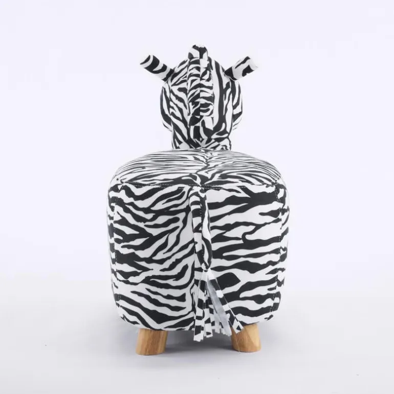 Zebra-Shaped Kids Pouf – 13" x 22.45" x 14.2"