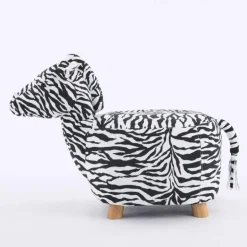 Zebra-Shaped Kids Pouf – 13" x 22.45" x 14.2"