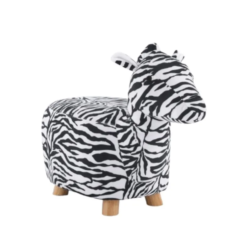 Zebra-Shaped Kids Pouf – 13" x 22.45" x 14.2"