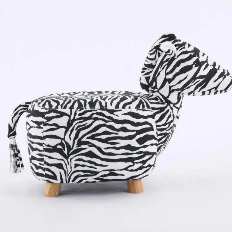 Zebra-Shaped Kids Pouf – 13" x 22.45" x 14.2"